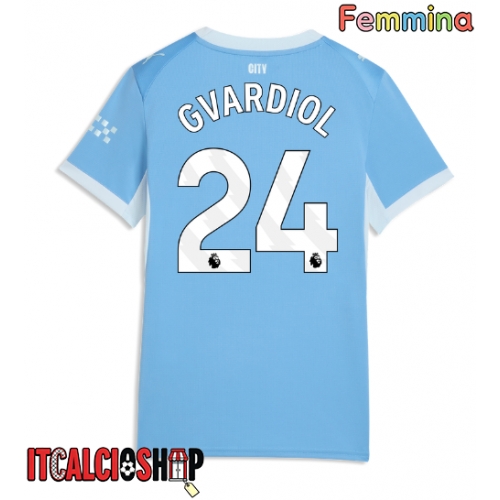 Manchester City Josko Gvardiol #24 Prima Maglia Femmina 2026-27 Manica Corta